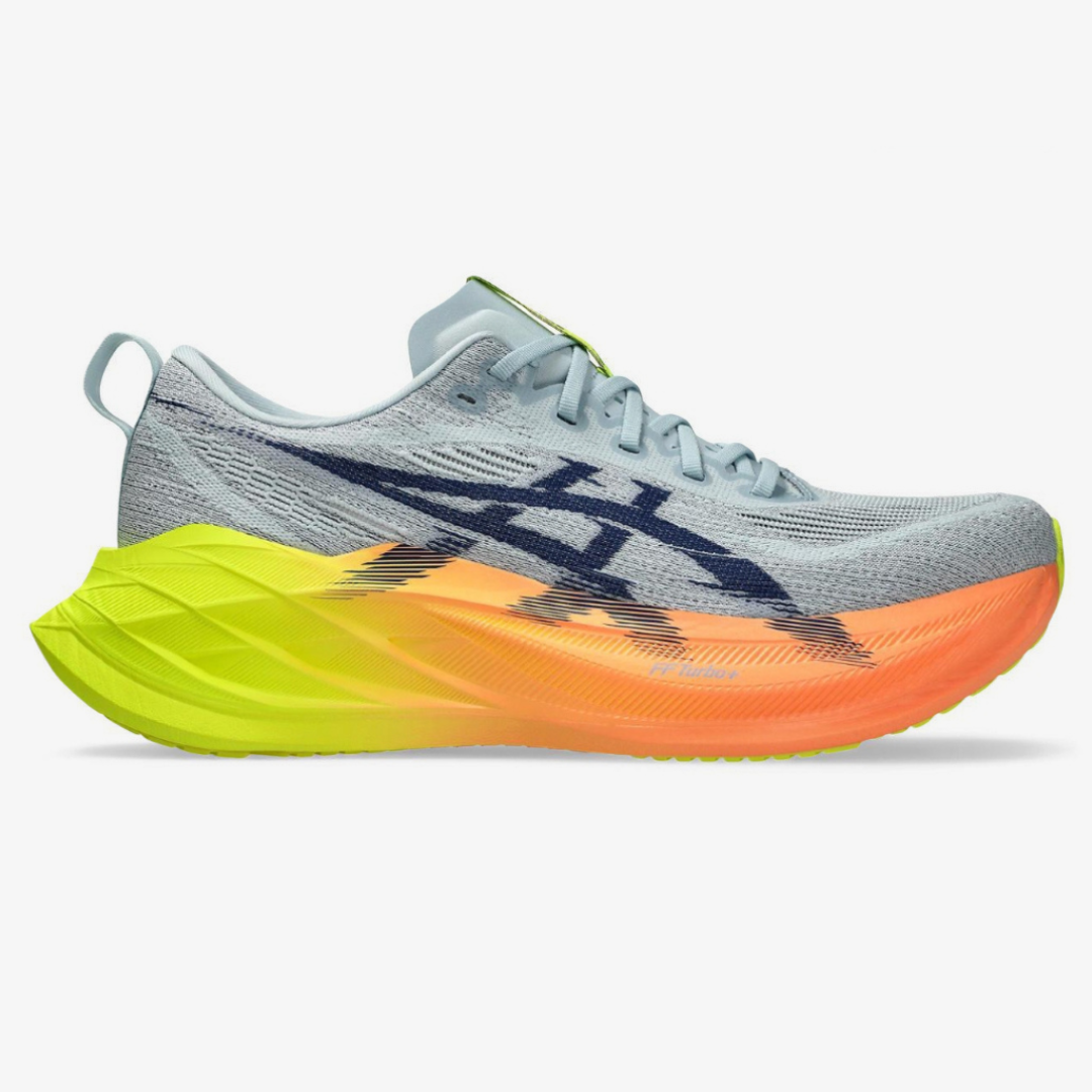 Asics Superblast 2 Paris - Unissex - Cinza com Verde e Laranja